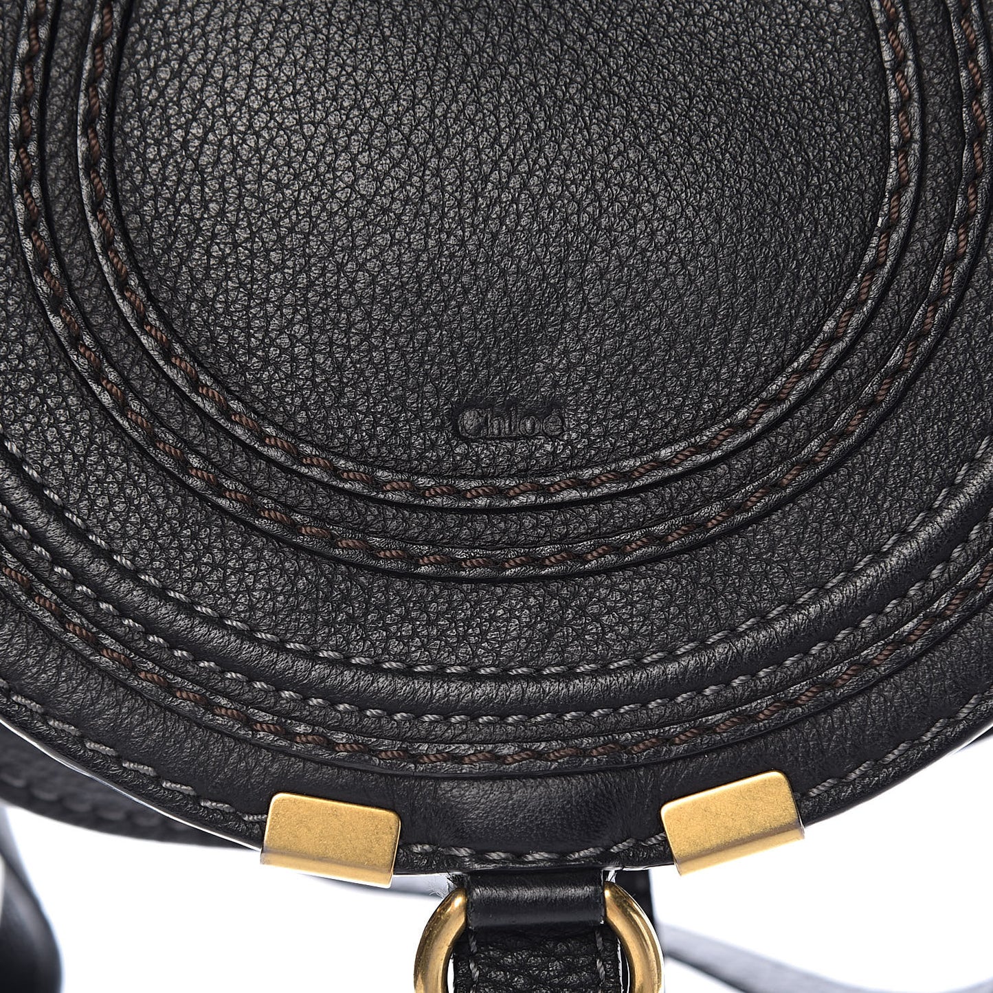 Calfskin Mini Marcie Round Crossbody Bag Black