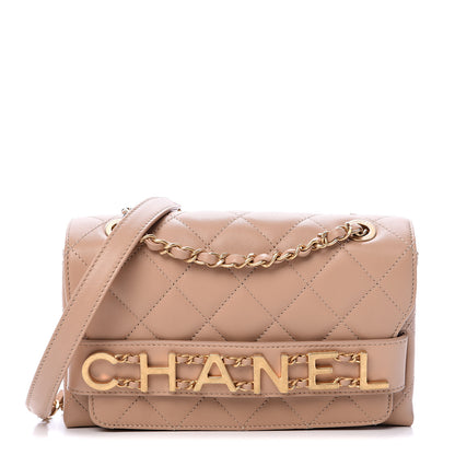 Chanel Calfskin Quilted Small Enchained Flap Beige 1 of 11