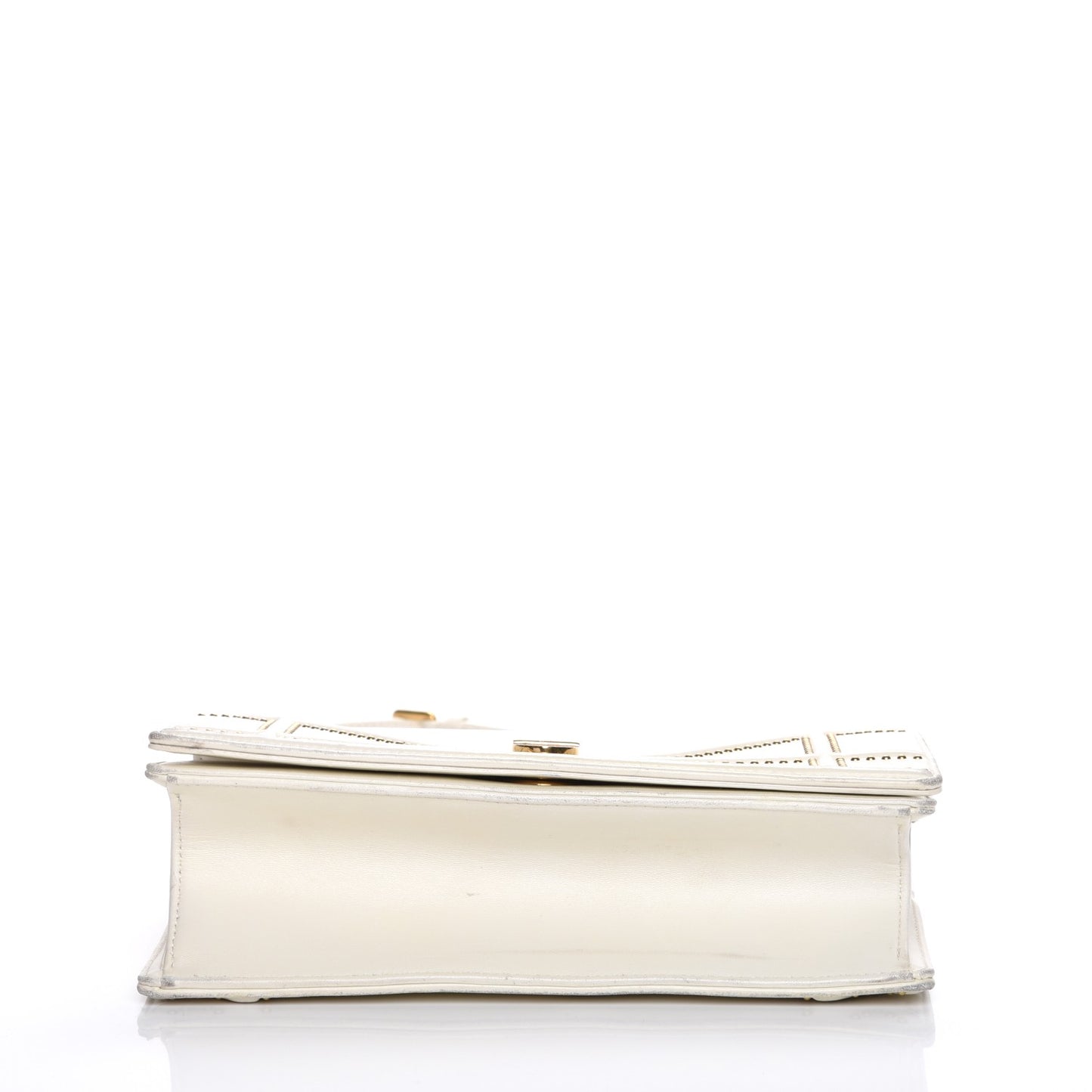 Lambskin Studded Medium Diorama Flap Bag Latte