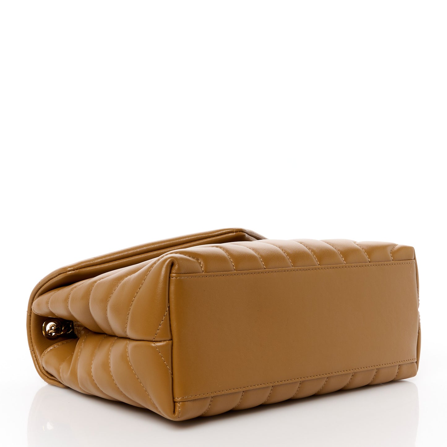 Calfskin Y Quilted Monogram Small Loulou Chain Satchel Dark Natural