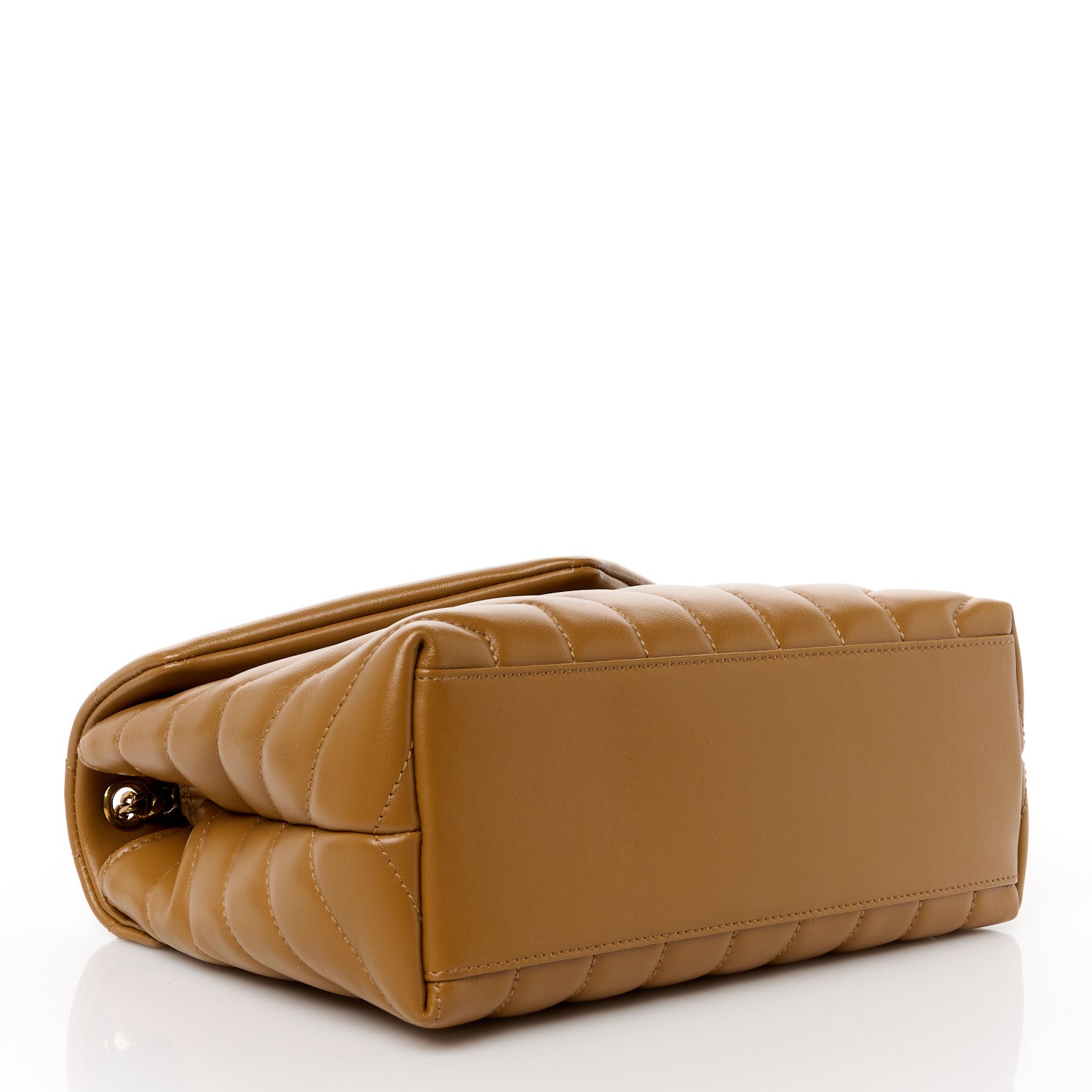 Saint Laurent Calfskin Y Quilted Monogram Small Loulou Chain Satchel Dark Natural 4 of 11