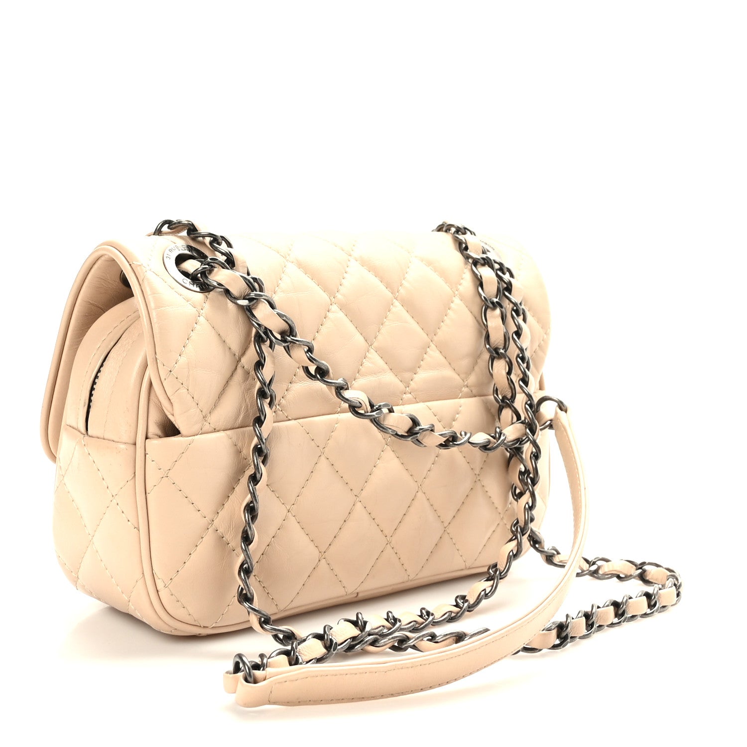 Chanel Aged Calfskin Quilted Small Easy Flap Beige 3 of 10