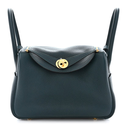 Hermes Taurillon Clemence Lindy 26 Vert Cypress 1 of 11