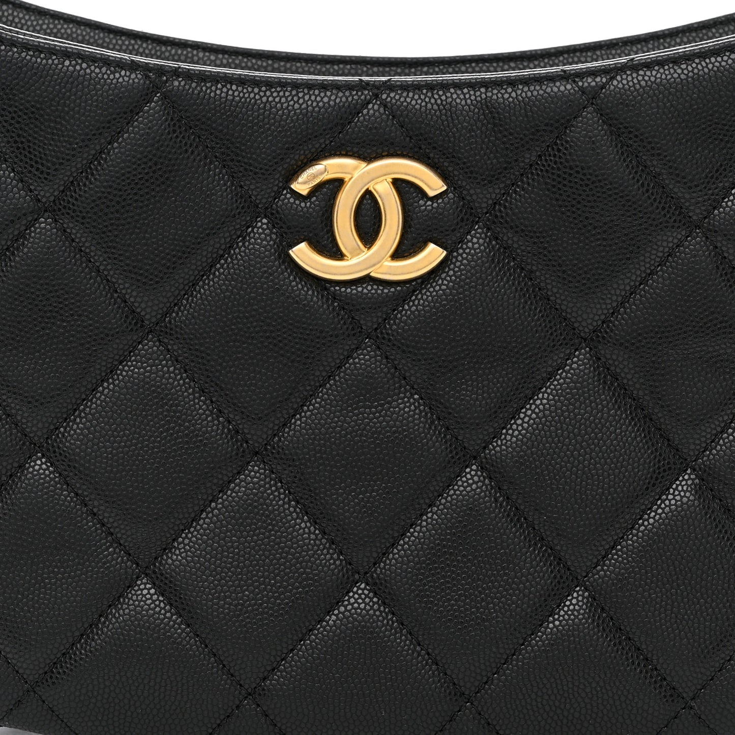 Caviar Quilted Hobo Black
