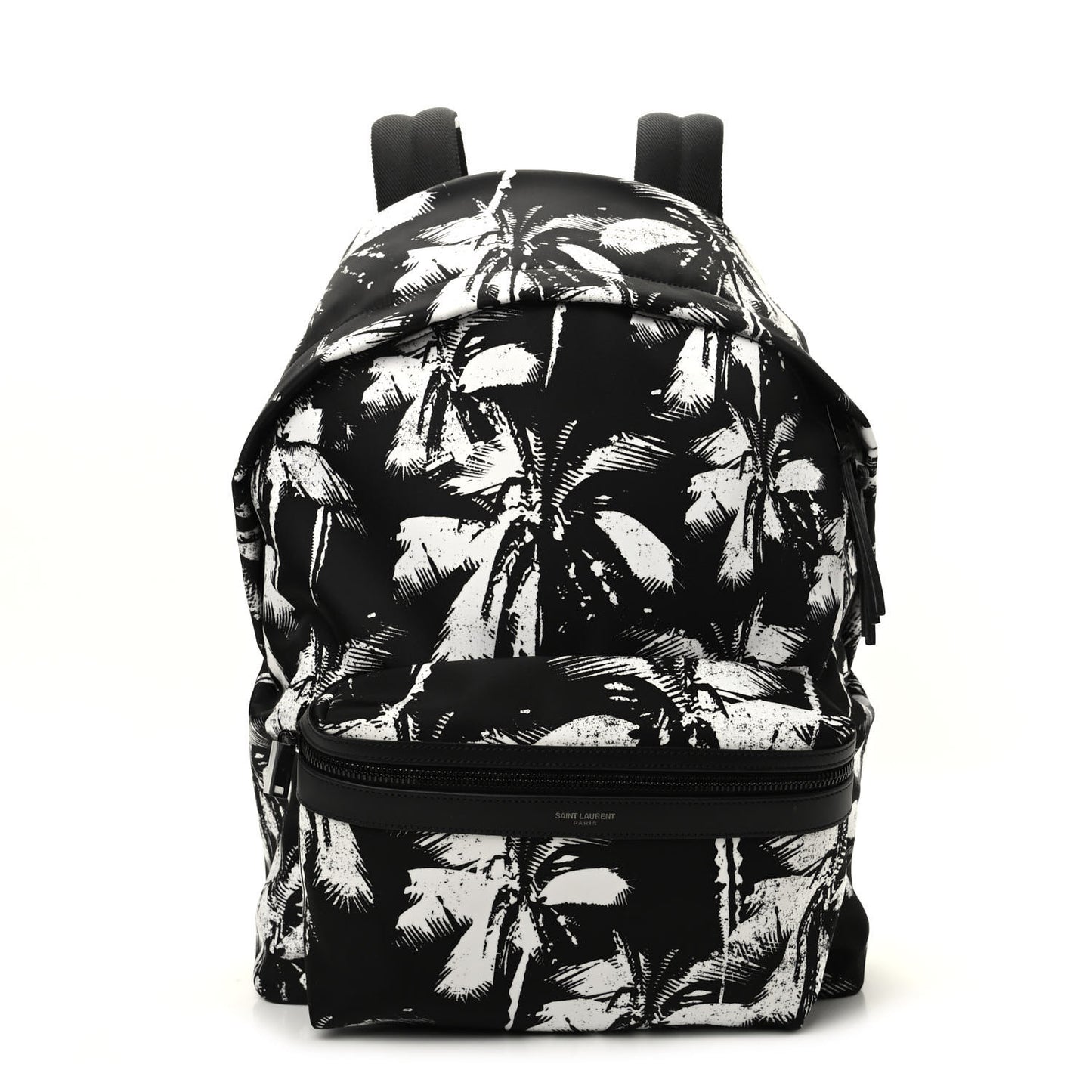 Canvas Palm Tree City Backpack Black White