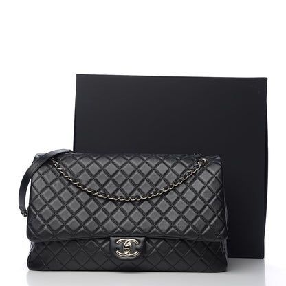 Chanel Calfskin Quilted XXL Travel Flap Bag Black 10 of 10