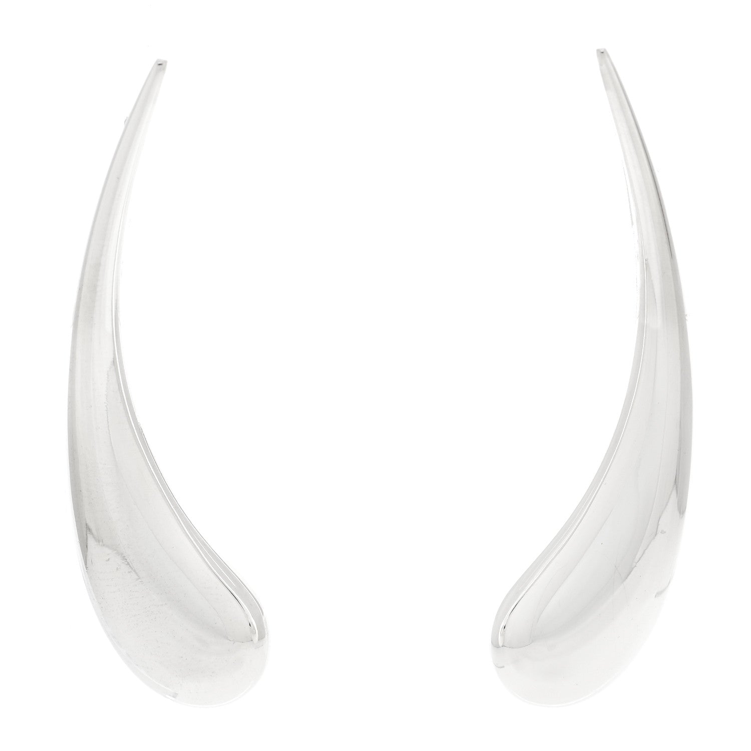Tiffany Sterling Silver Elsa Peretti Teardrop Drop Earrings 1 of 4