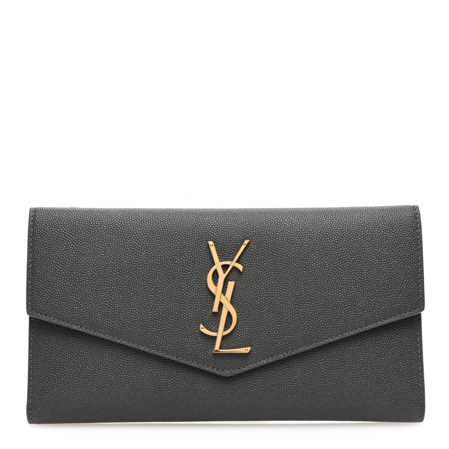 Saint Laurent Grain De Poudre Monogram Uptown Wallet Storm 1 of 6