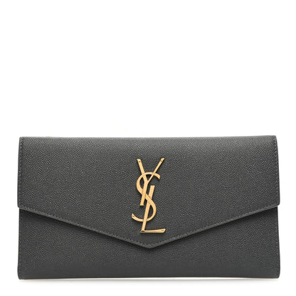Saint Laurent Grain De Poudre Monogram Uptown Wallet Storm 1 of 6