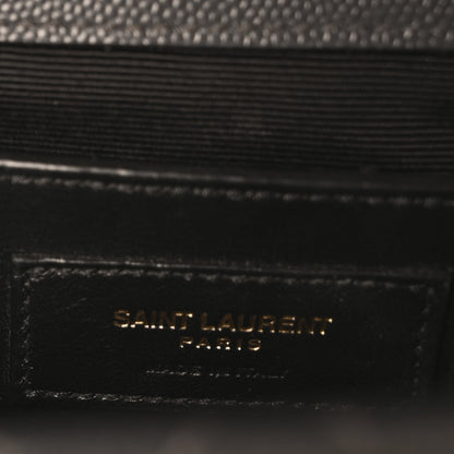 Saint Laurent Grain De Poudre Textured Mixed Matelasse Triquilt Medium Monogram Satchel Dark Smog 11 of 11