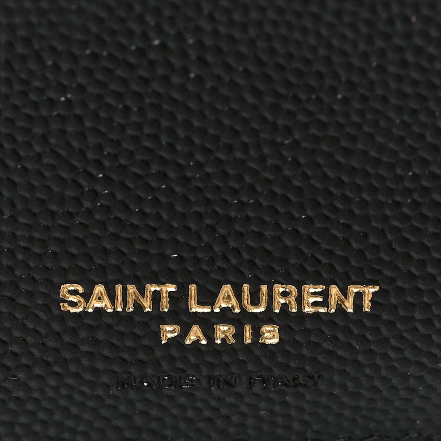 Saint Laurent Grain De Poudre Matelasse Chevron Monogram Compact Tri Fold Wallet Black 6 of 6