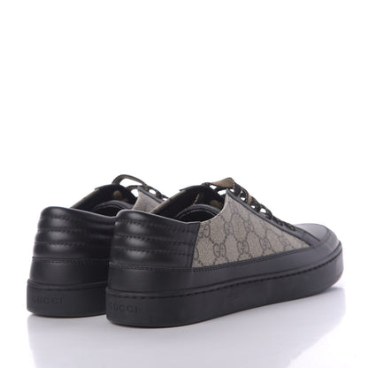 Gucci GG Supreme Monogram Mens Low Top Sneakers 8 Black Beige Ebony 4 of 7