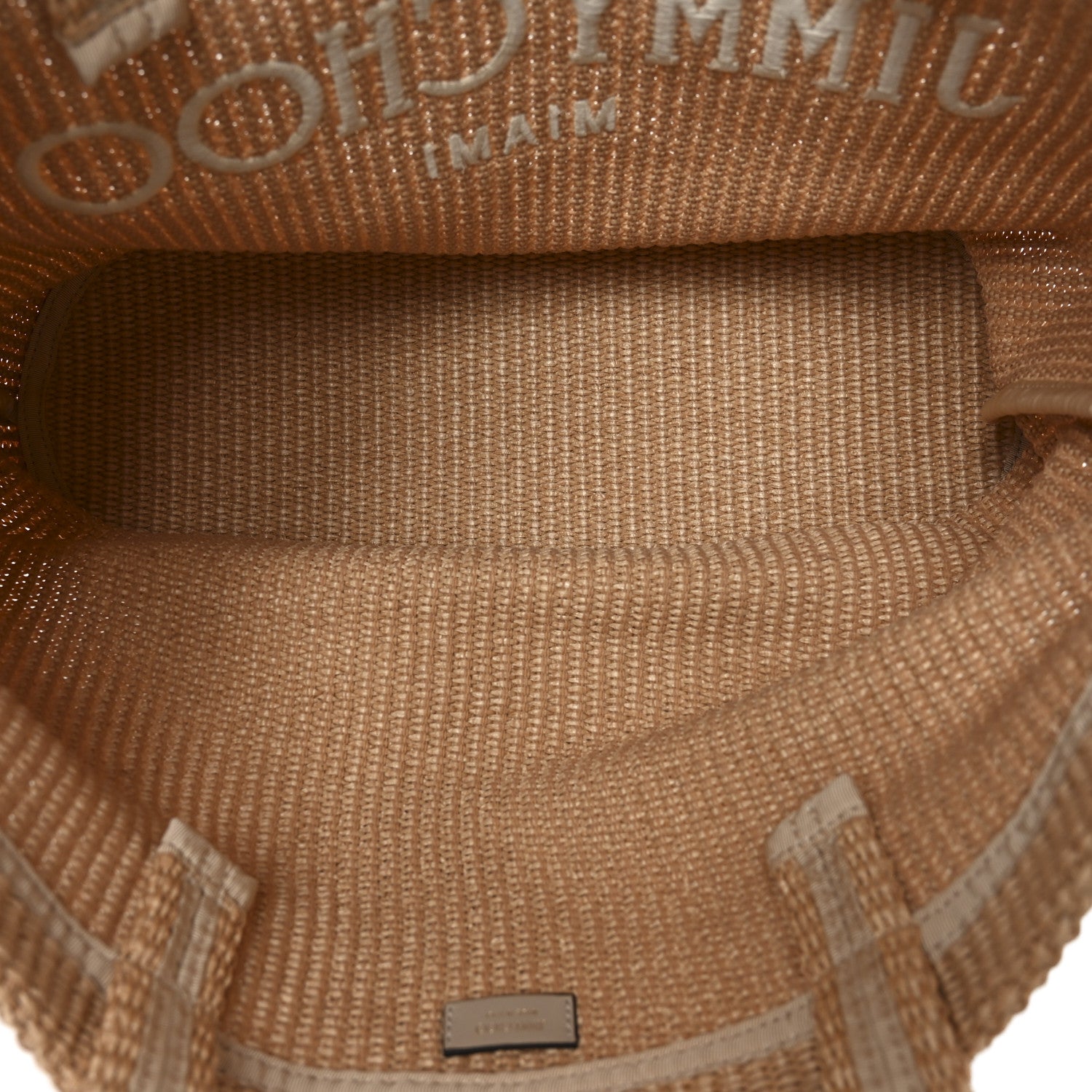 Jimmy Choo Raffia Embroidered East West Beach Tote Natural Latte 5 of 9