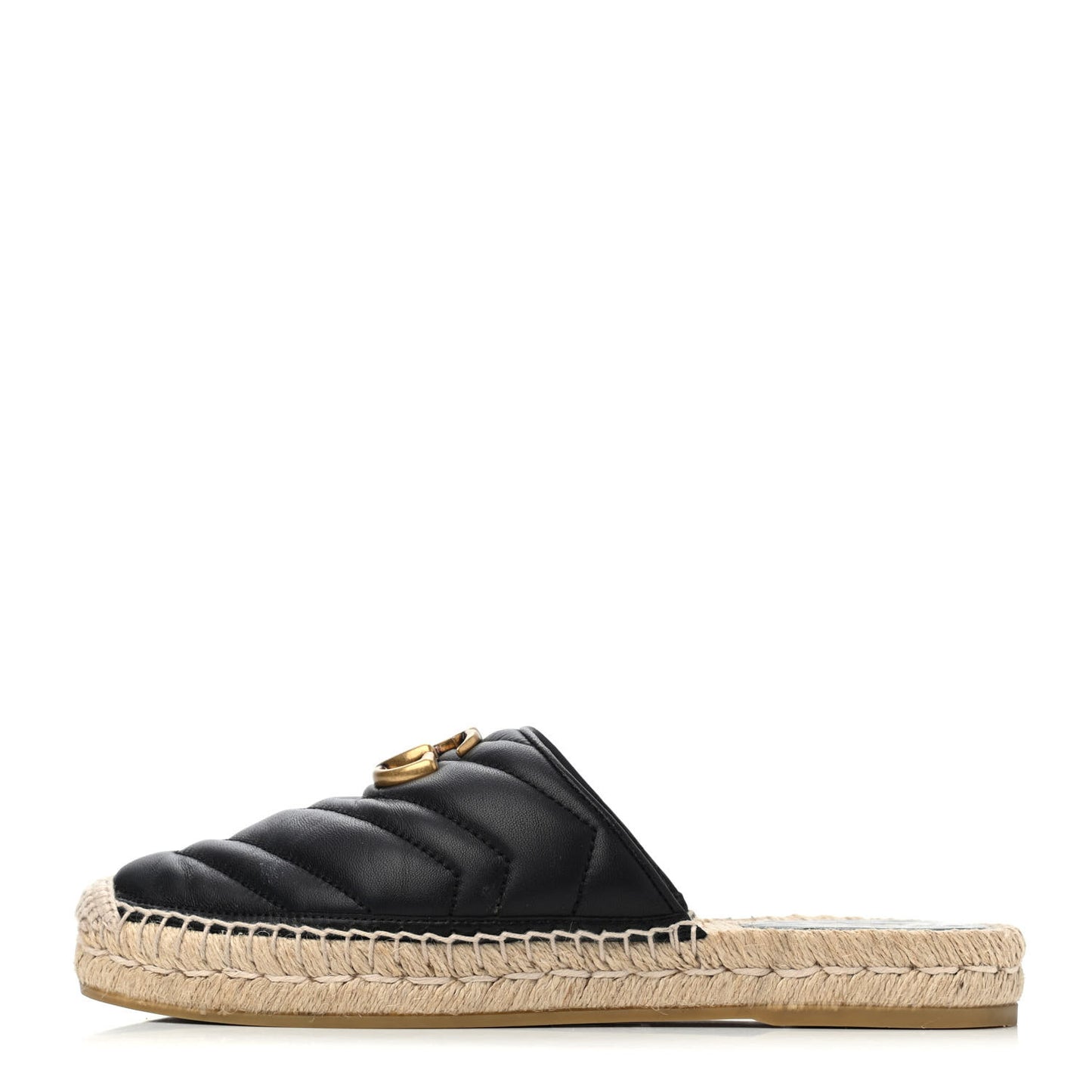 Nappa Matelasse GG Marmont Espadrille Slippers 36 Black