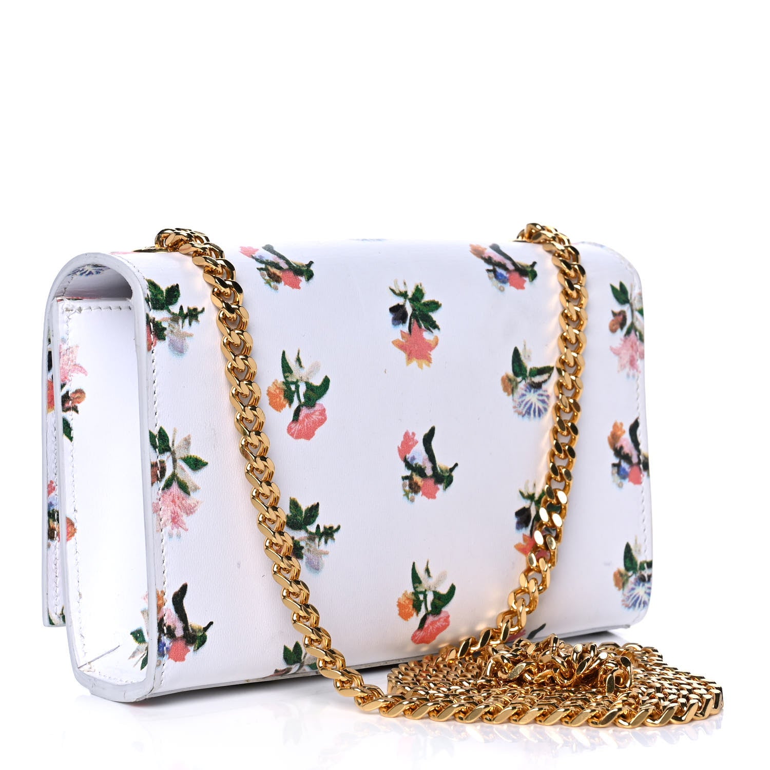 Saint Laurent Calfskin Prairie Flower Printed Small Classic Monogram Kate Satchel White 2 of 14