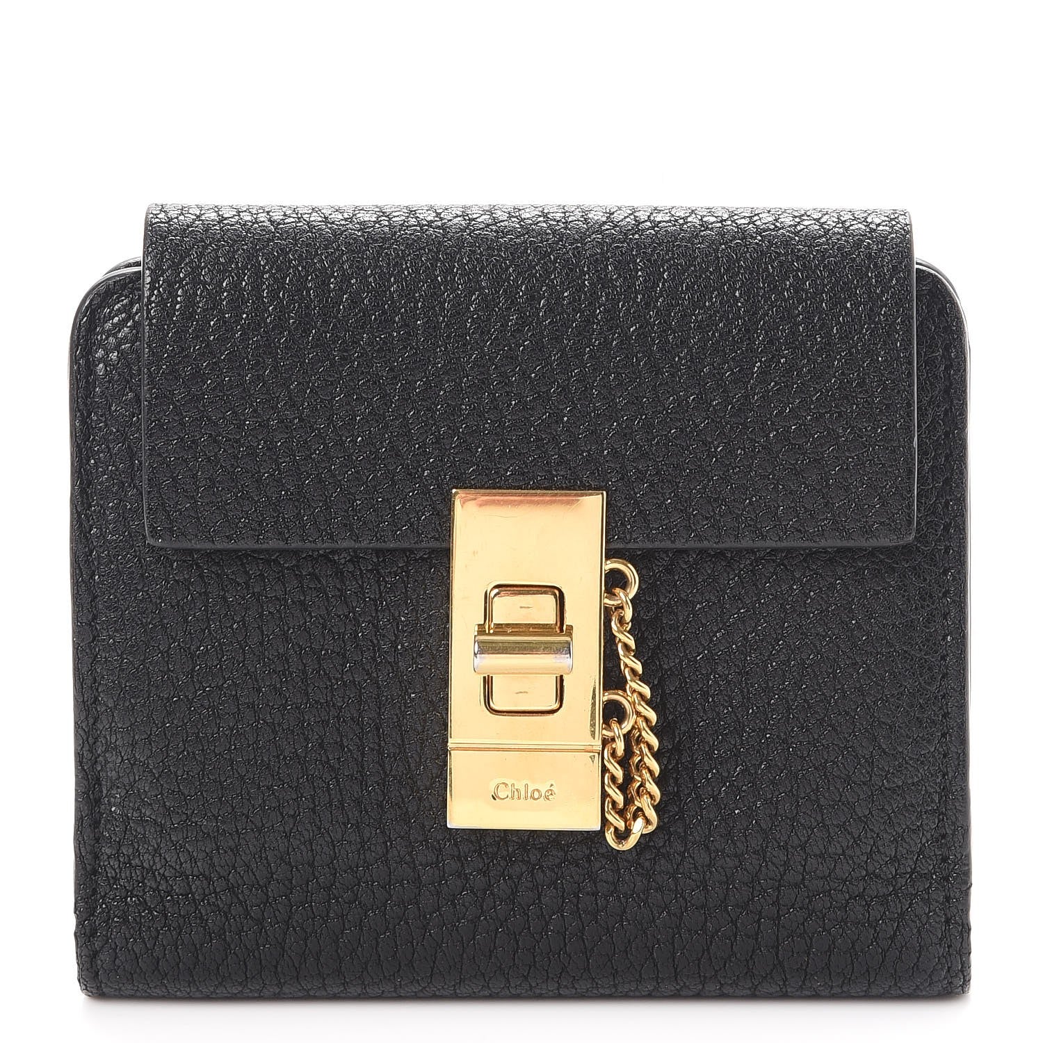 Chloe Grained Lambskin Drew Square Wallet Black 1 of 10