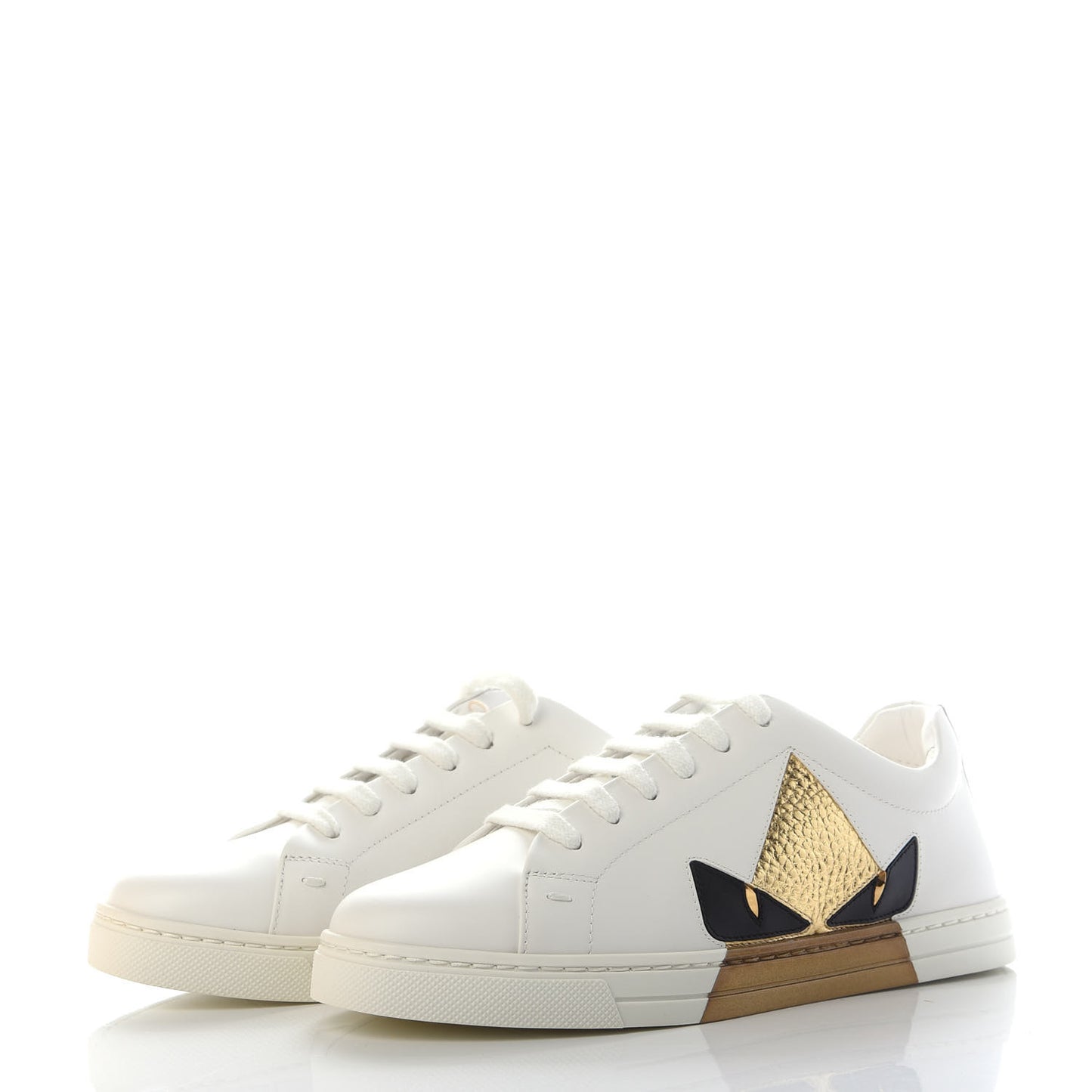 Calfskin Bugs Low Top Sneakers 35 White