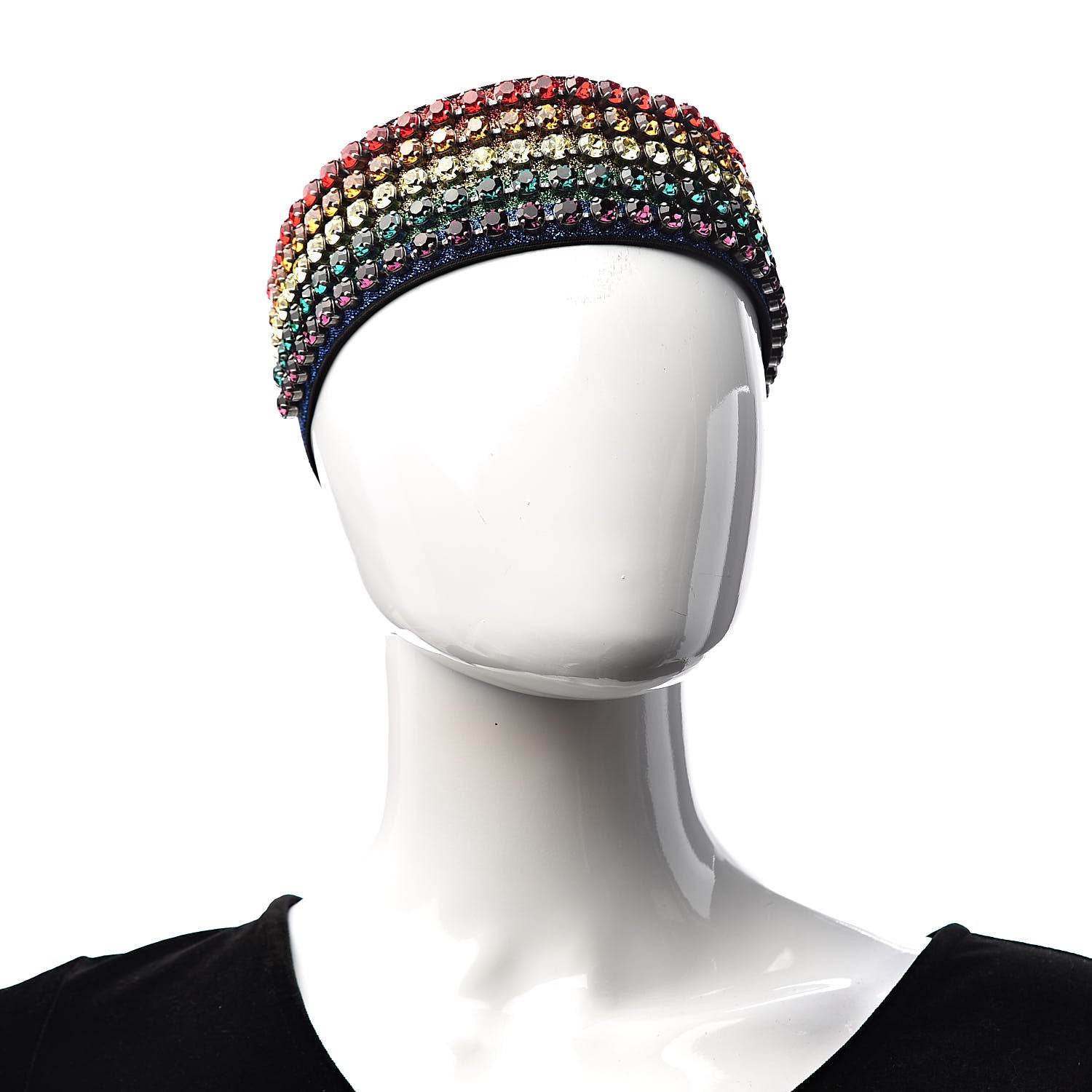 Gucci Metallic Crystal Embellished Webby Headband 57 Rainbow 2 of 6