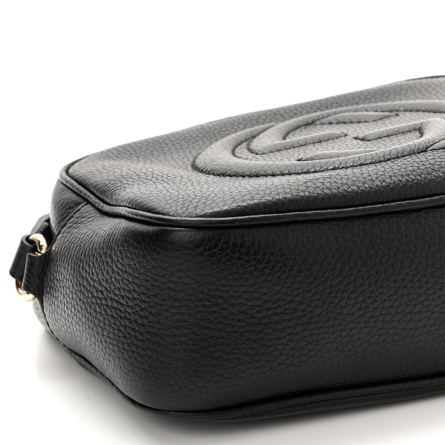 Pebbled Calfskin Small Soho Disco Bag Black