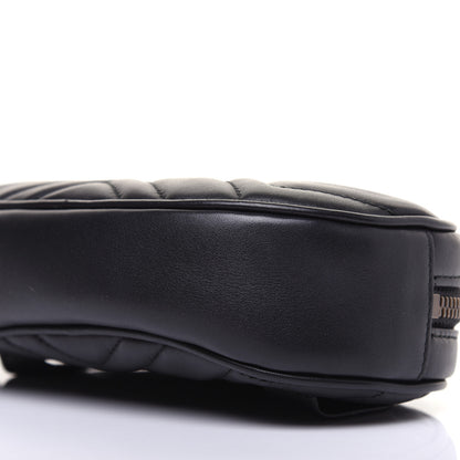 Gucci Calfskin Matelasse GG Marmont Belt Bag 105 42 Black 7 of 16