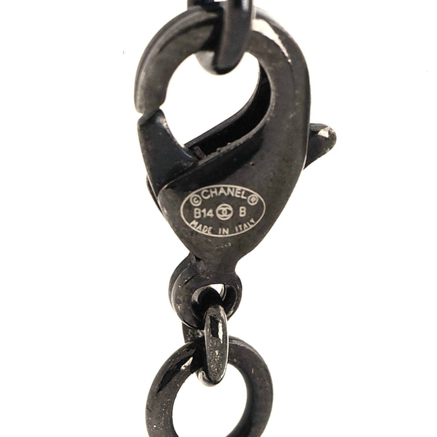 Ruthenium Crystal CC Necklace Black