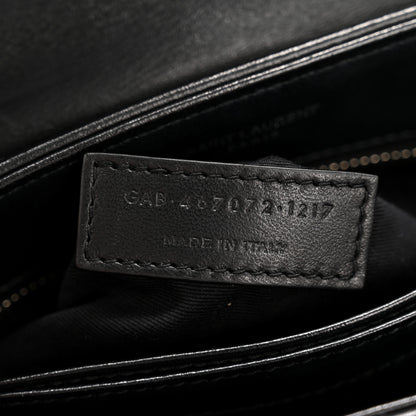 Saint Laurent Calfskin Y Quilted Monogram Toy Loulou Crossbody Bag Black 7 of 14