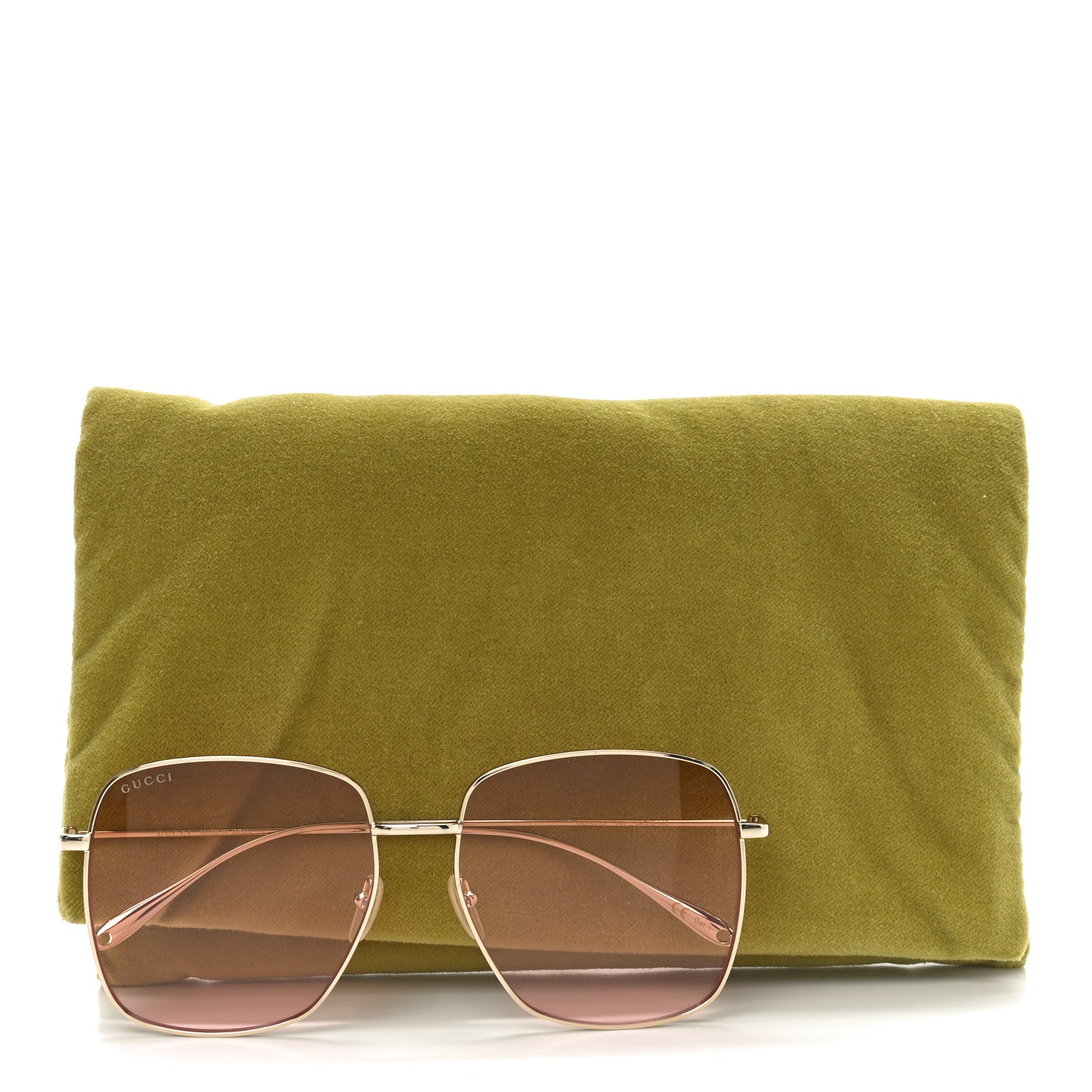Gucci Metal Fork Square Frame Red Panda Charm Sunglasses GG1031S Pink 7 of 7