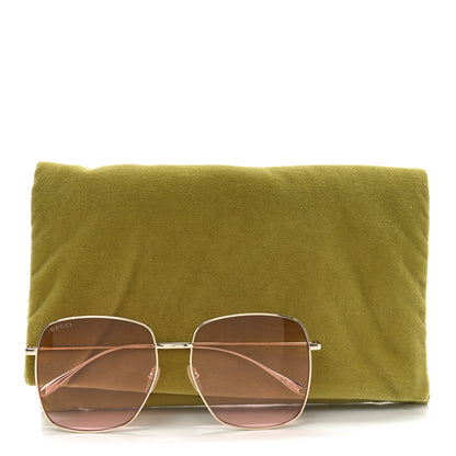 Gucci Metal Fork Square Frame Red Panda Charm Sunglasses GG1031S Pink 7 of 7