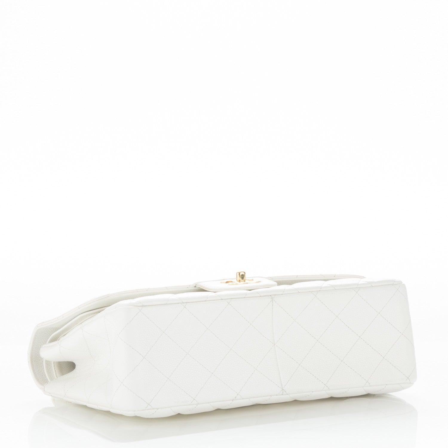 Chanel Caviar Quilted Jumbo Double Flap White 4 of 8