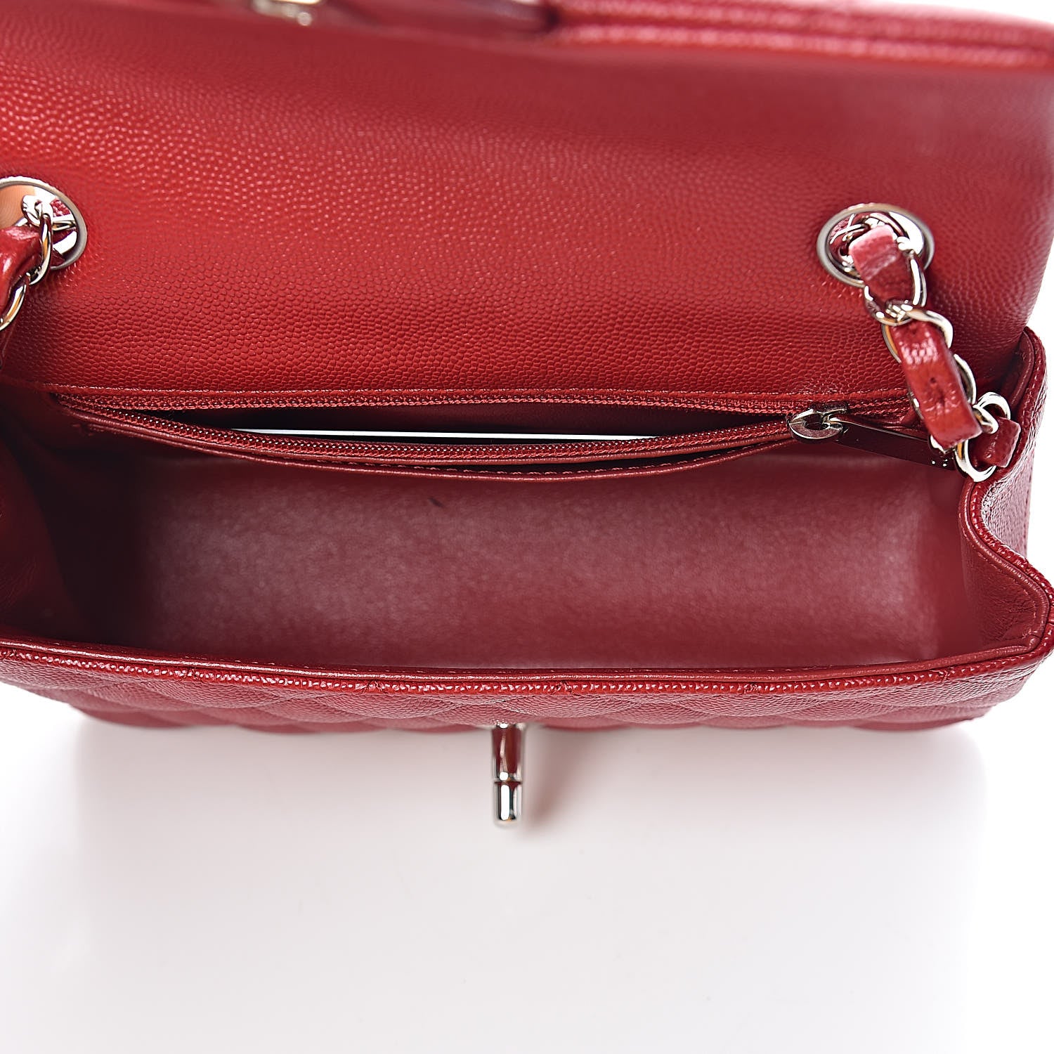 Chanel Caviar Quilted Mini Rectangular Flap Red 5 of 10