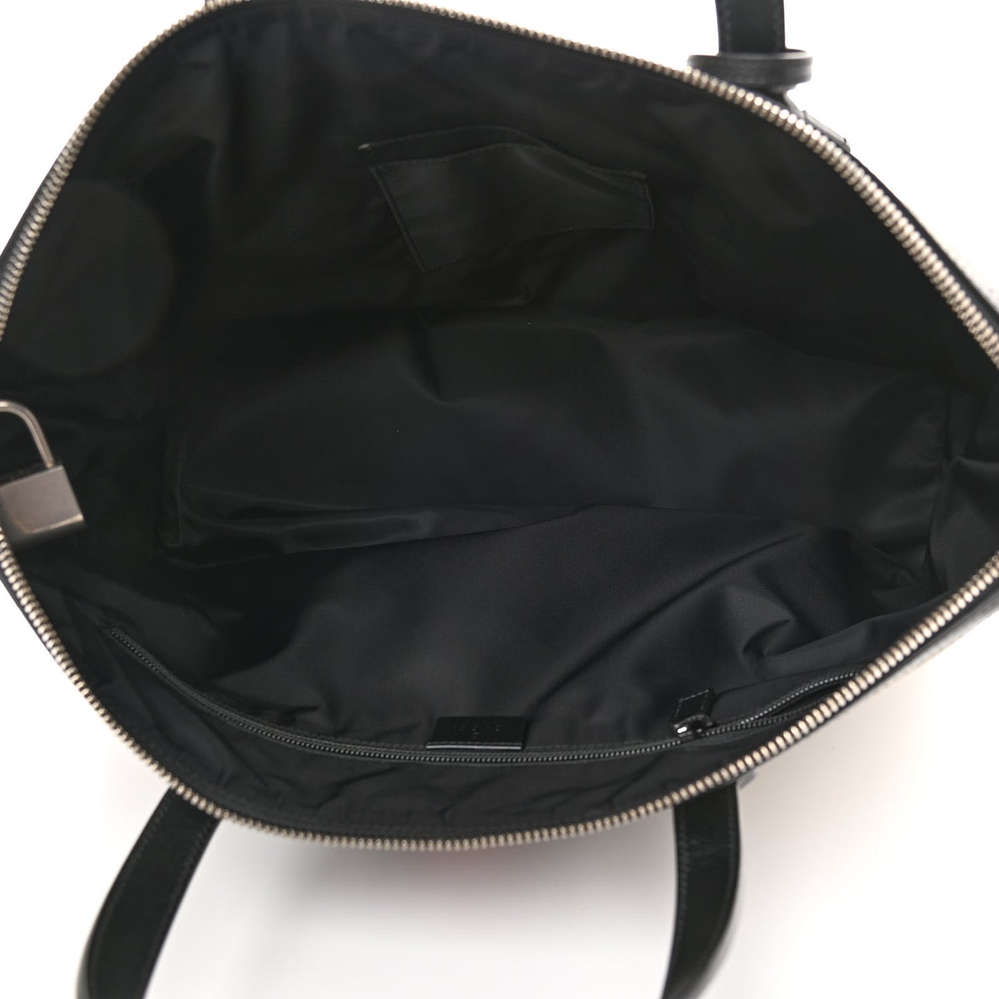 GG Supreme Monogram Web Medium Zippered Tote Beige Black