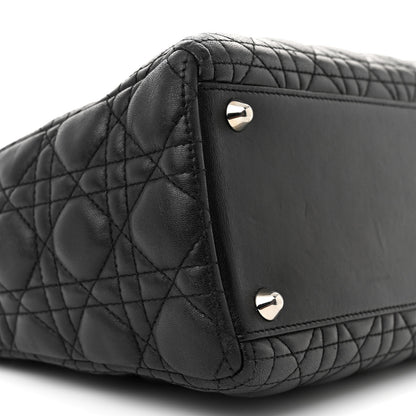 Christian Dior Lambskin Cannage Large Lady Dior Black 9 of 13