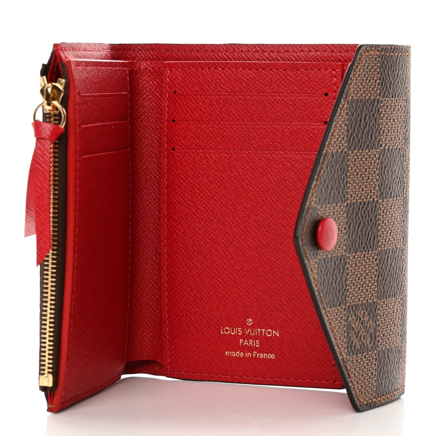 Damier Ebene Victorine Wallet Red