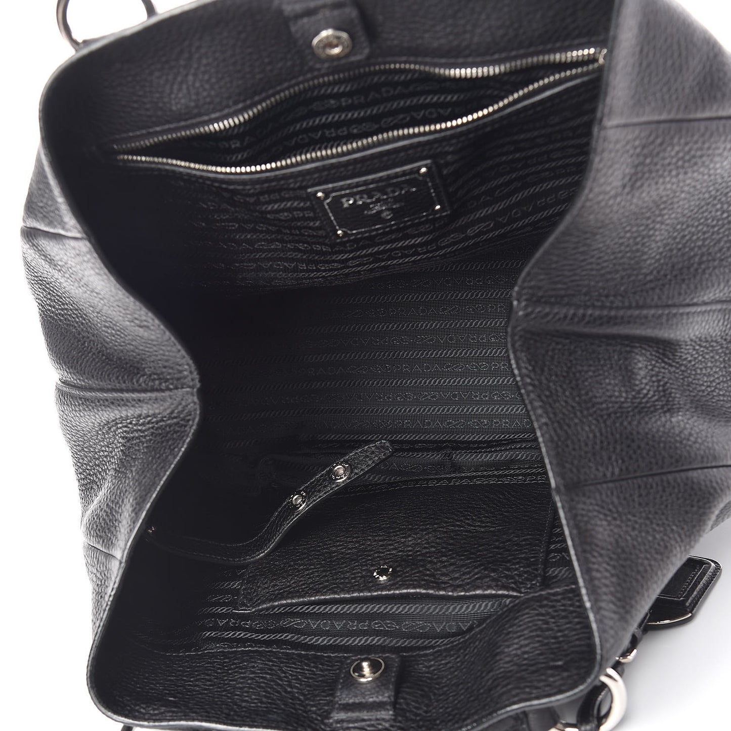 Vitello Daino Pocket Tote Black