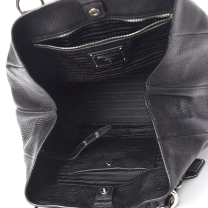 Prada Vitello Daino Pocket Tote Black 5 of 13