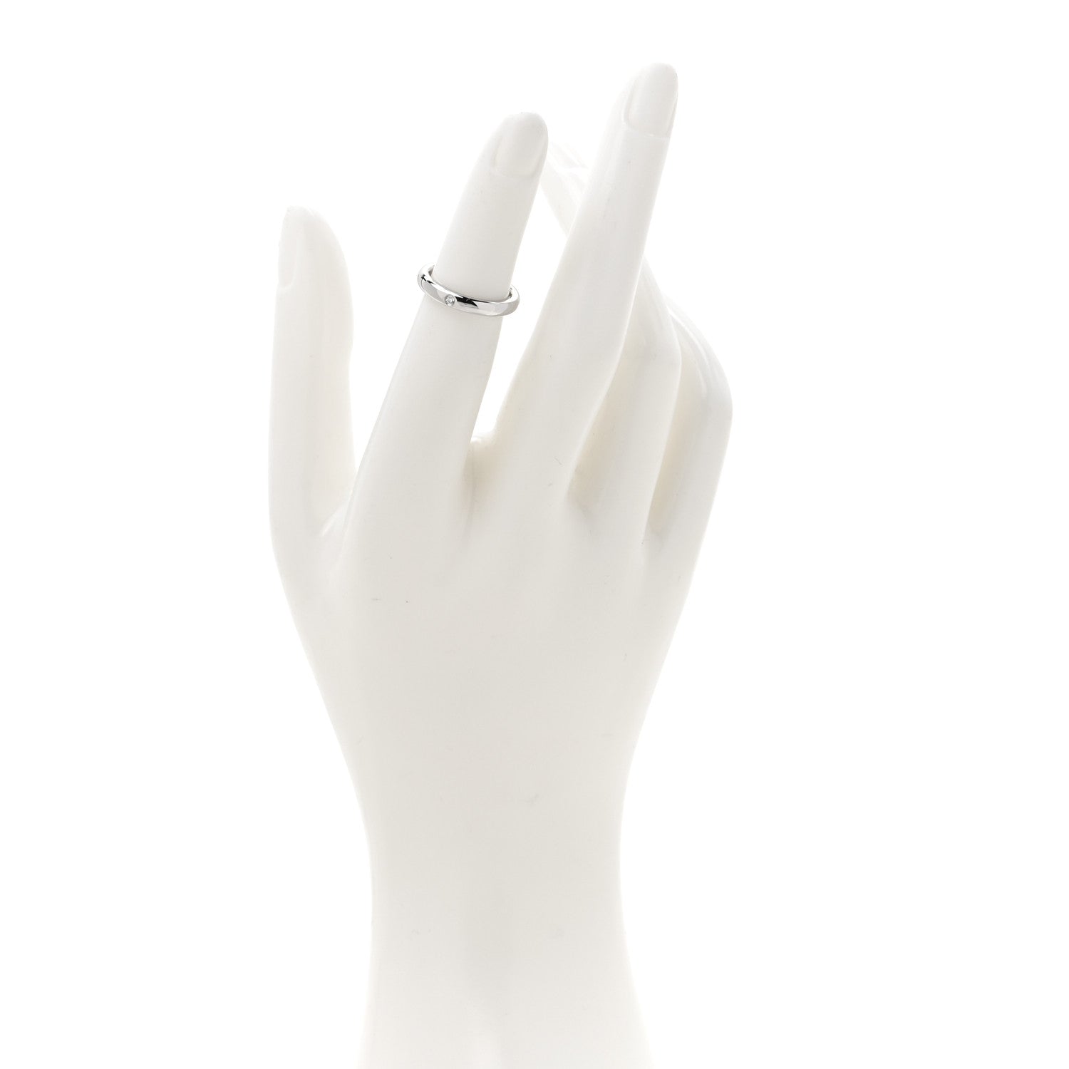 Tiffany Platinum Diamond Elsa Peretti Band Ring 47 4 2 of 5