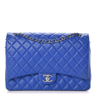 Chanel Lambskin Quilted Maxi Double Flap Blue 1 of 11