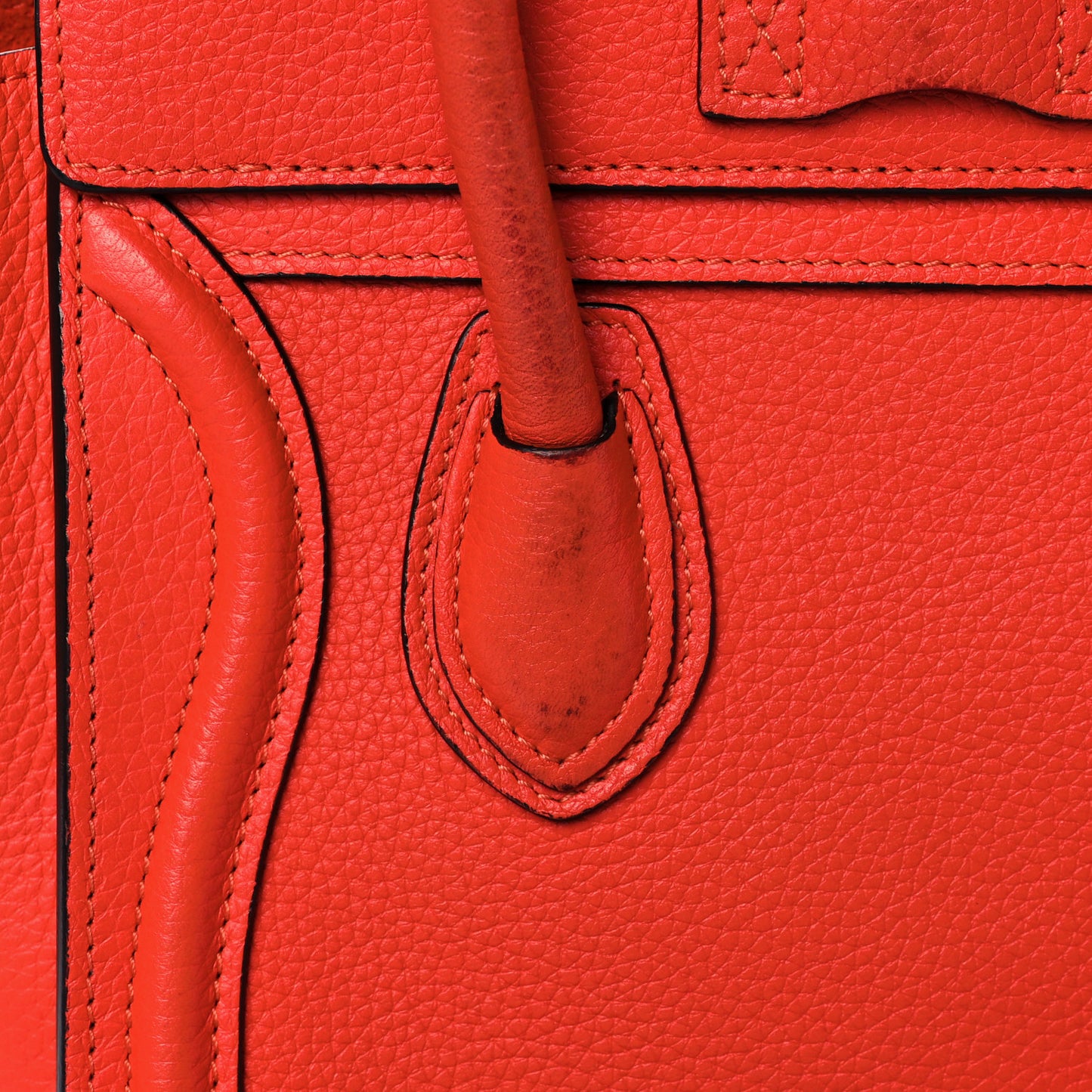 Drummed Calfskin Nano Luggage Coquelicot