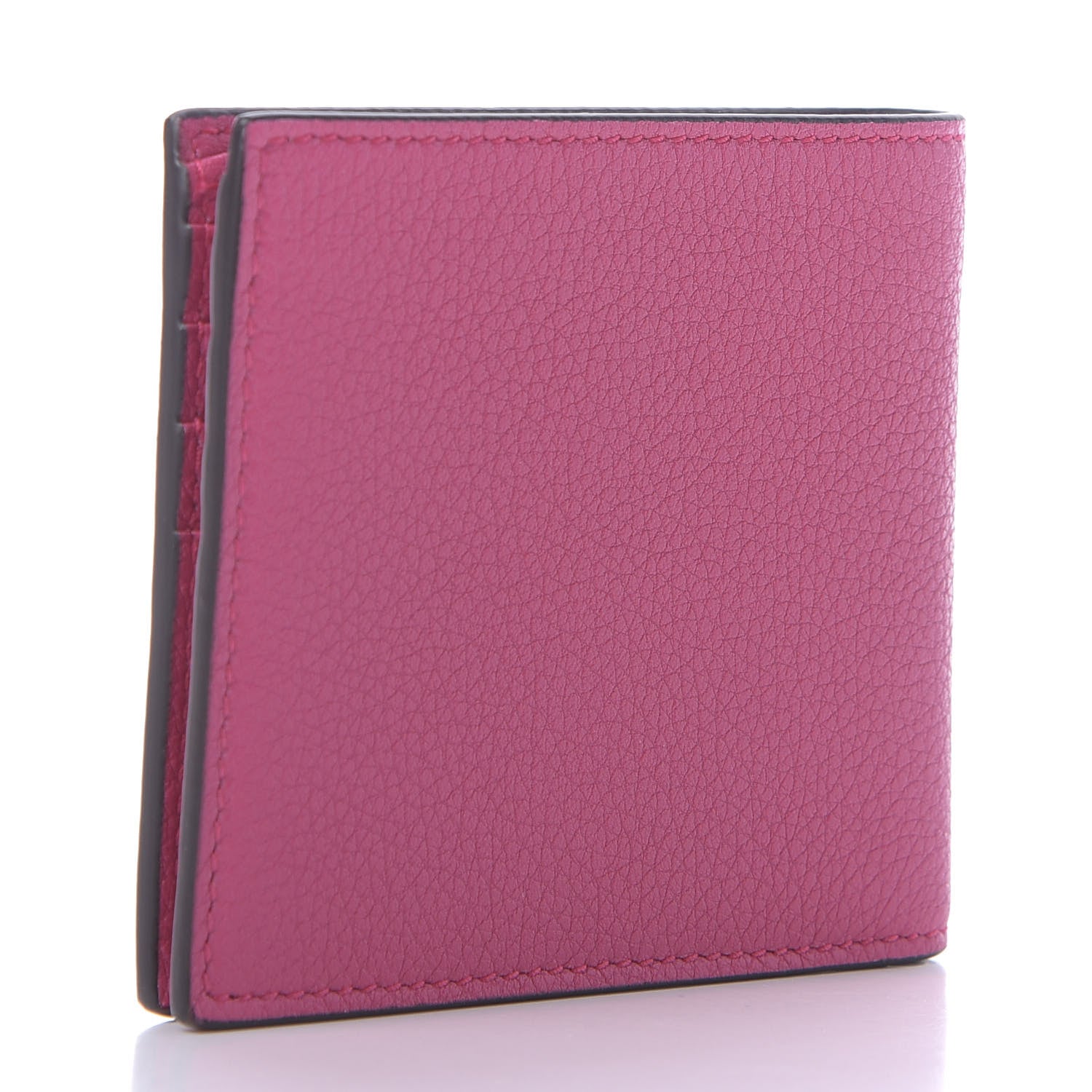 Gucci Grained Calfskin Logo Bi-Fold Wallet Box Pink Green 3 of 10