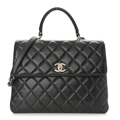 Chanel Lambskin Quilted Large Trendy CC Dual Handle Flap Bag Black 1 of 17