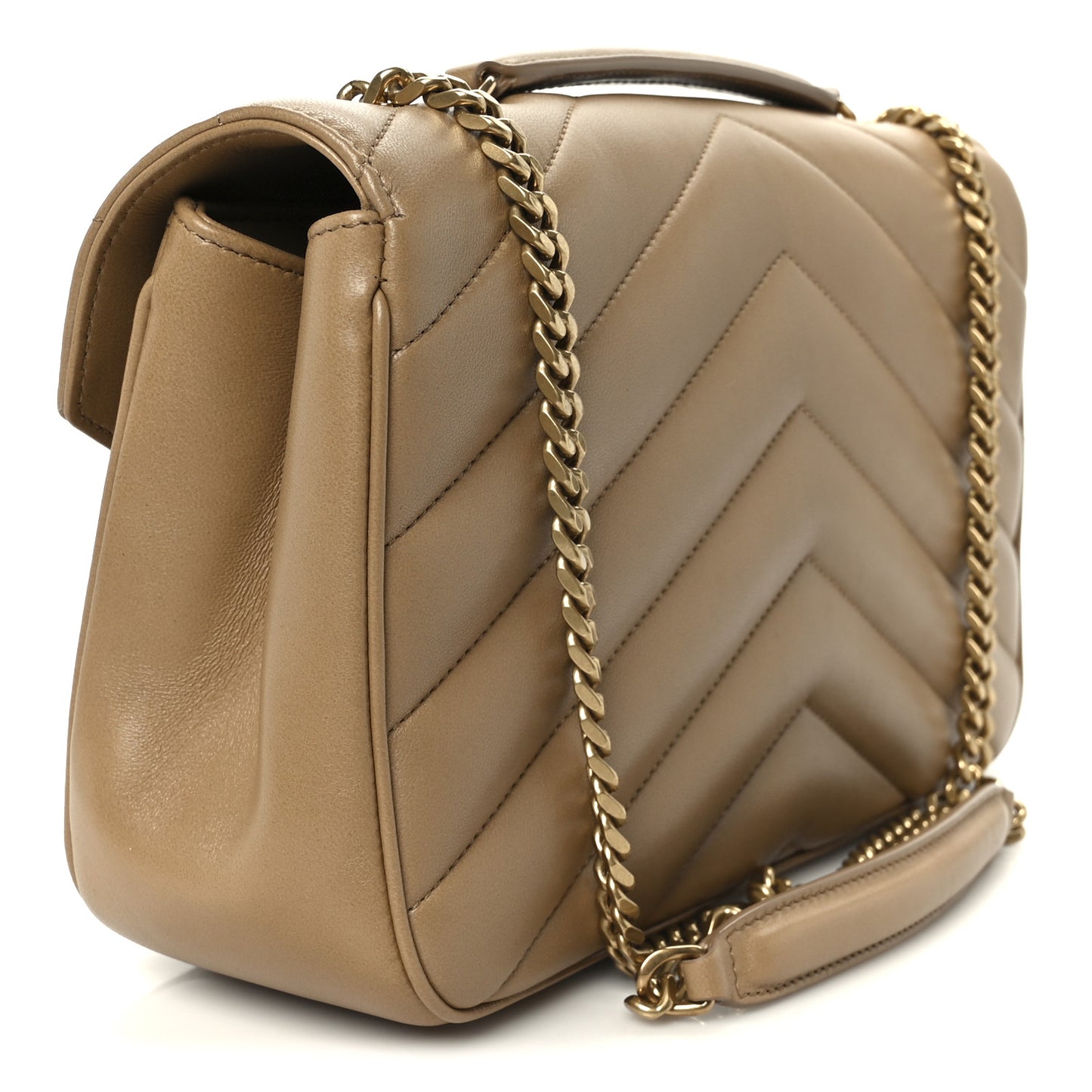 Lambskin Chevron Quilted Medium LouLou Natural Tan