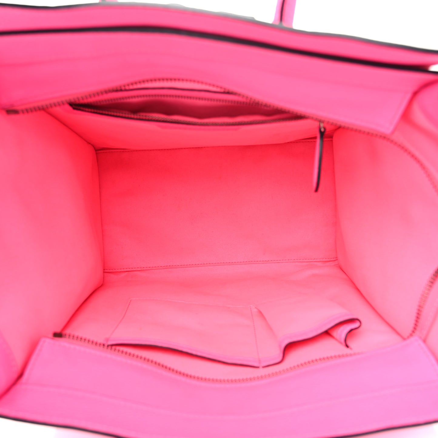 Drummed Calfskin Mini Luggage Fluo Pink