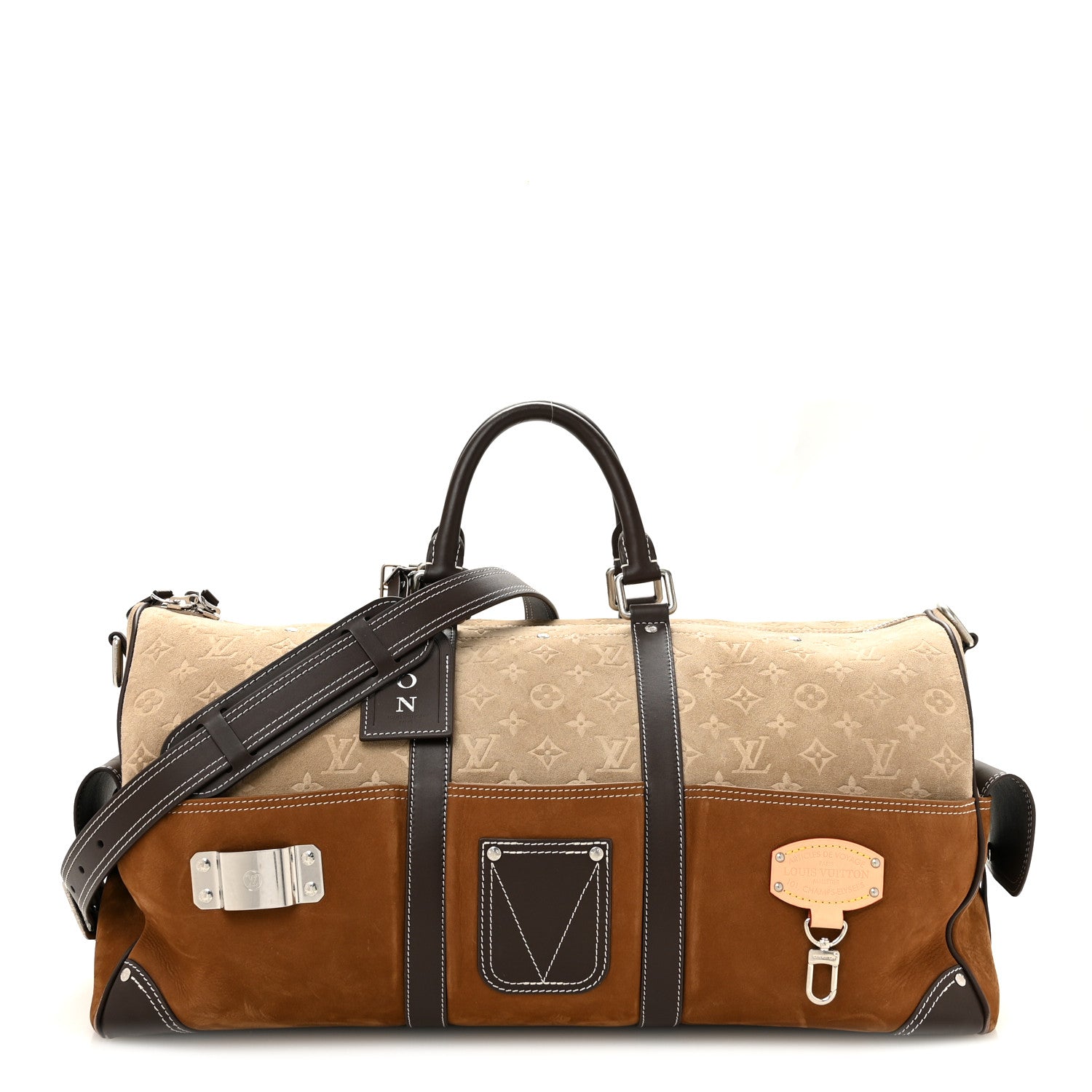 Louis Vuitton X NIGO Suede Monogram Keepall Bandouliere 50 Tan 1 of 12