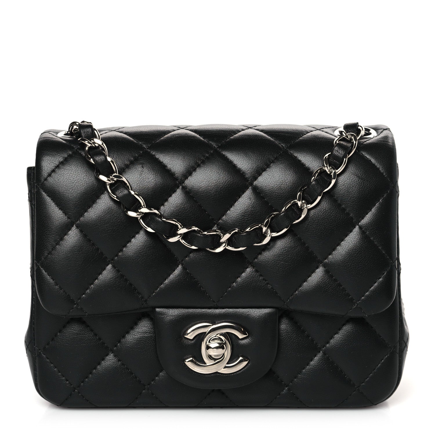 Chanel Lambskin Quilted Mini Square Flap Black 1 of 11