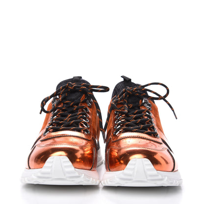 Louis Vuitton Metallic Patent Suede Run Away Sneakers 8 Orange 2 of 7