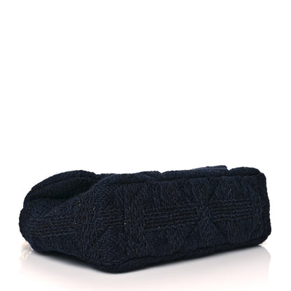 Chanel Tweed Quilted Medium Chanel 19 Flap Navy Blue Black 4 of 10