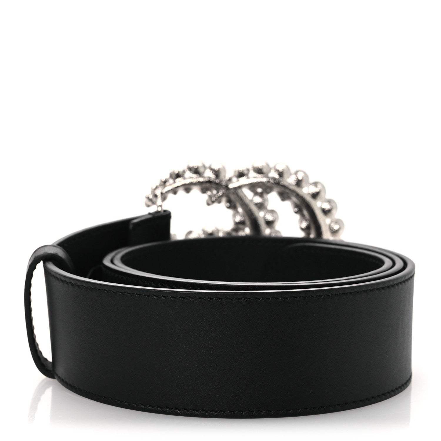 Gucci Calfskin Crystal Double G 40mm Belt 85 34 Black 2 of 5