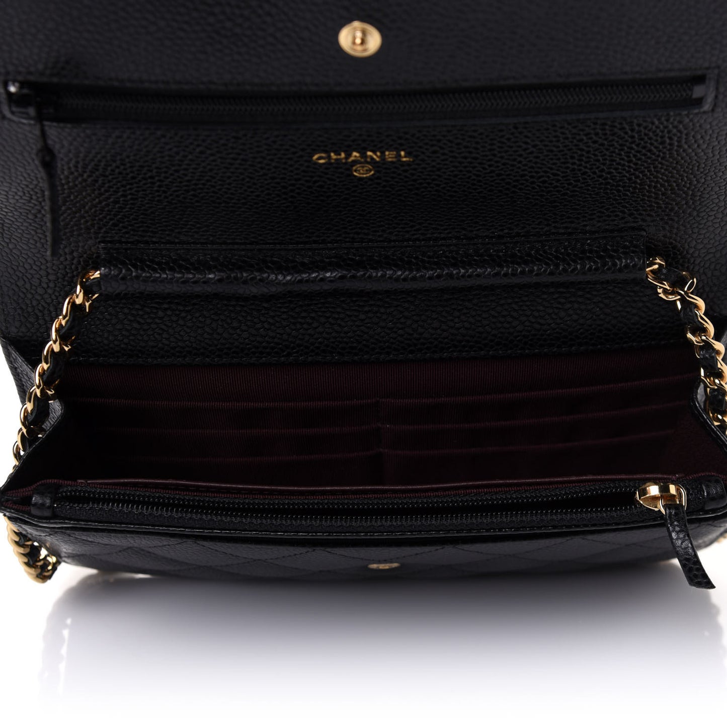 Caviar Quilted Wallet On Chain WOC Black