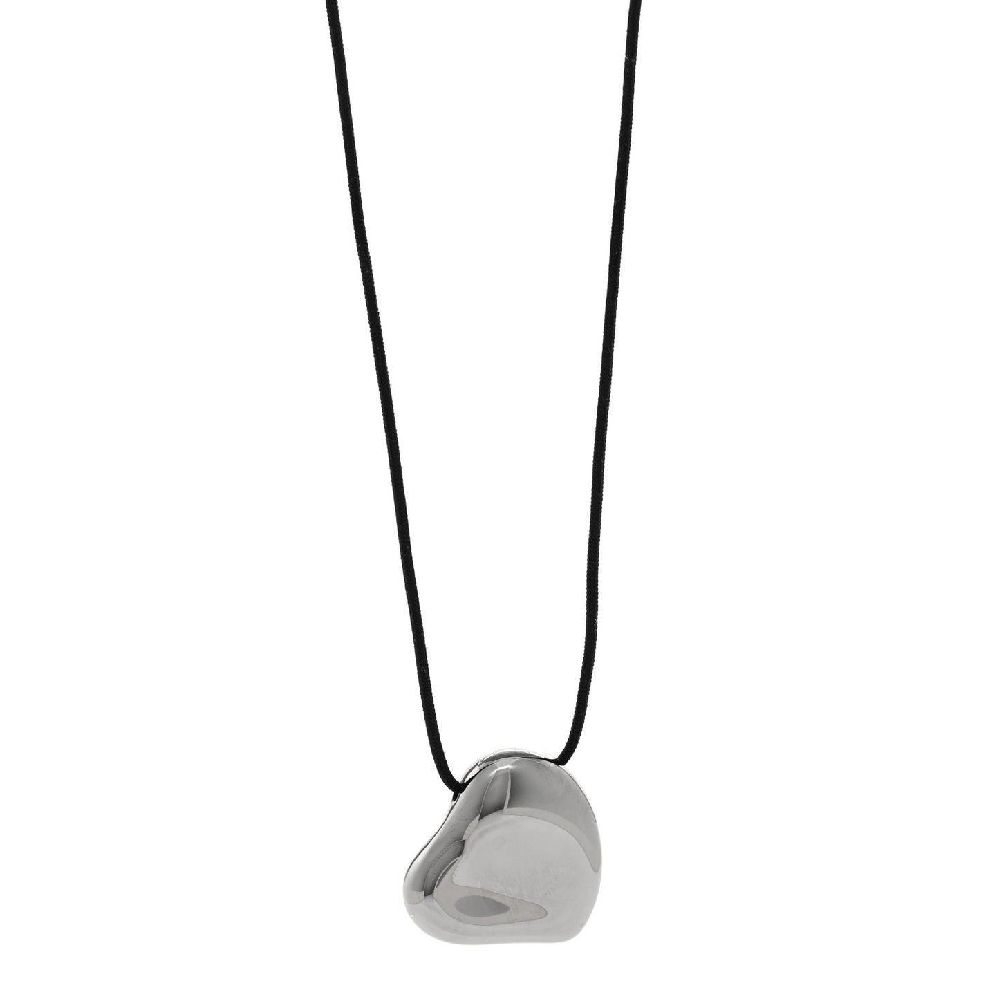 Ruthenium 26mm Elsa Peretti Full Heart Pendant Cord Necklace Black