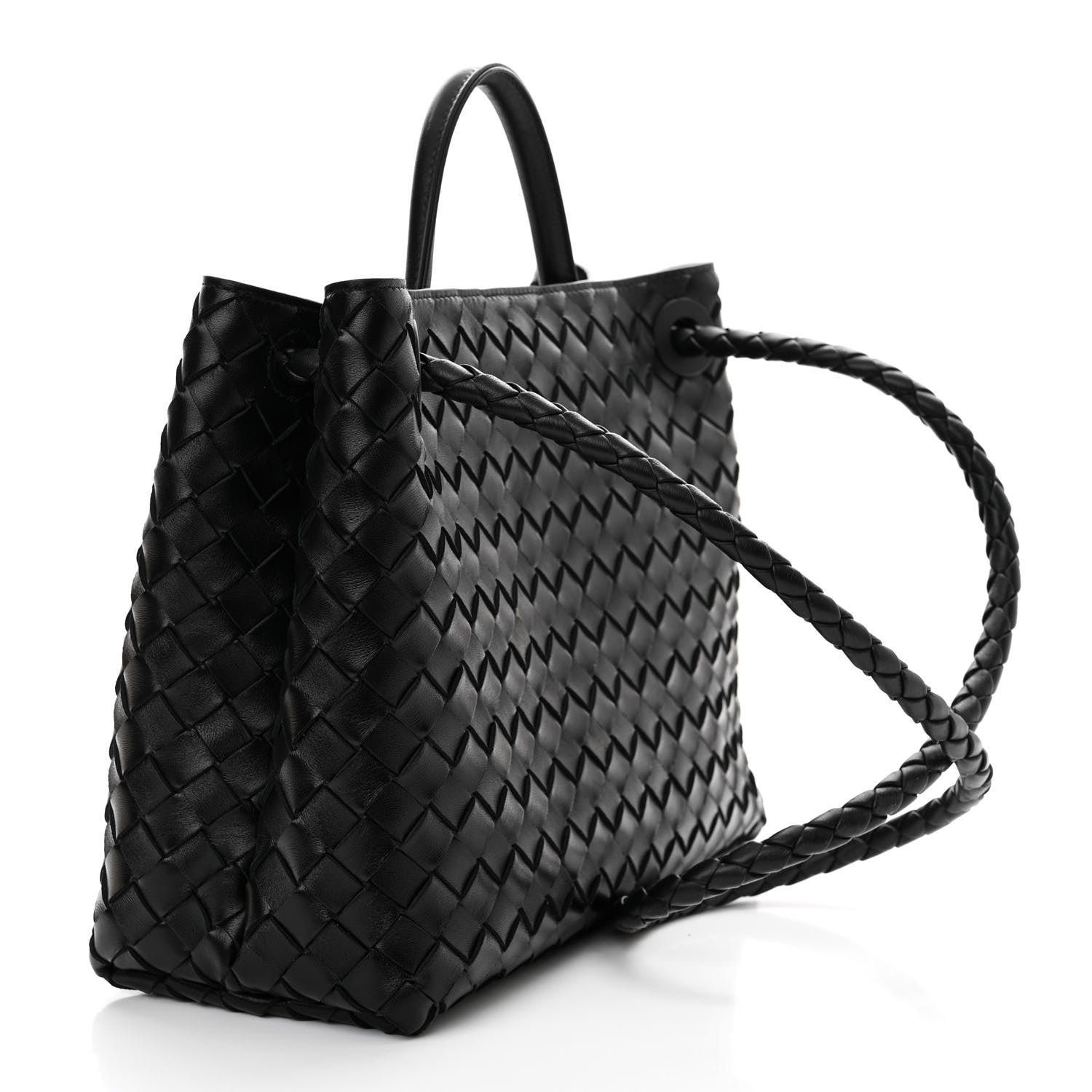 Bottega Veneta Nappa Intrecciato Medium Andiamo Shoulder Bag Black 3 of 9